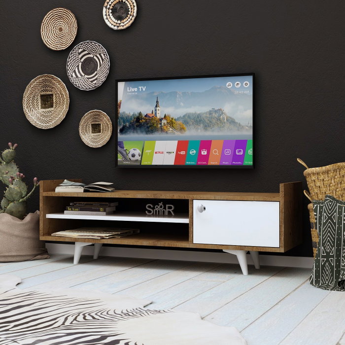 Hanah Home Soporte para TV Ticaba Roble y blanco Hanah Home Soporte para TV Ticaba Roble y blanco